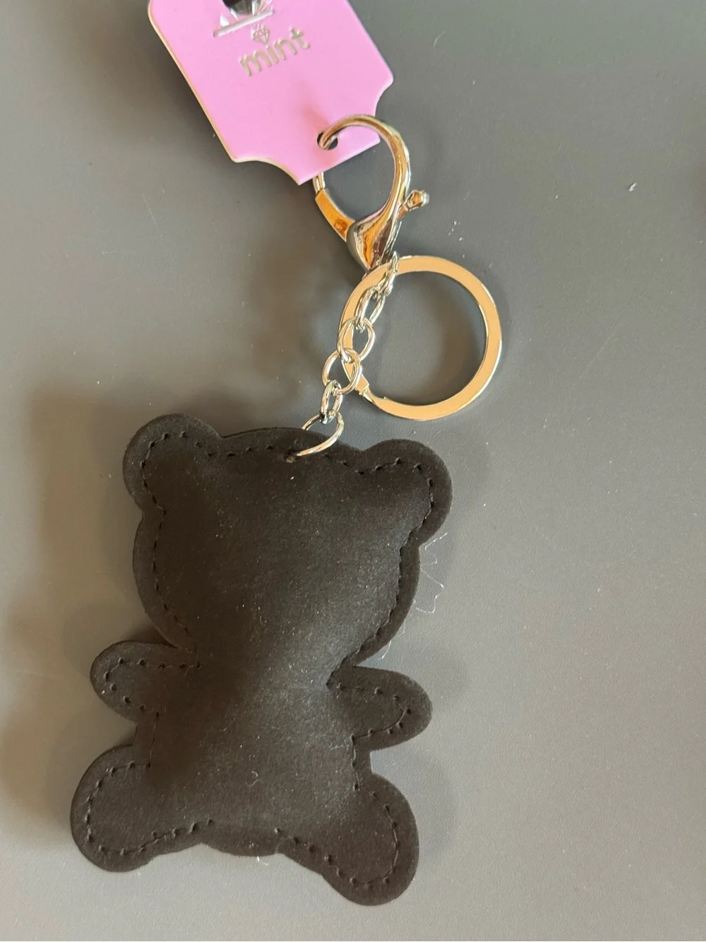 Mint Rhinestone Teddy Bear Keychain Bag Charm NWT Black